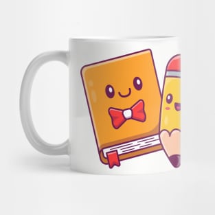 Cute Book And Pencil Mug